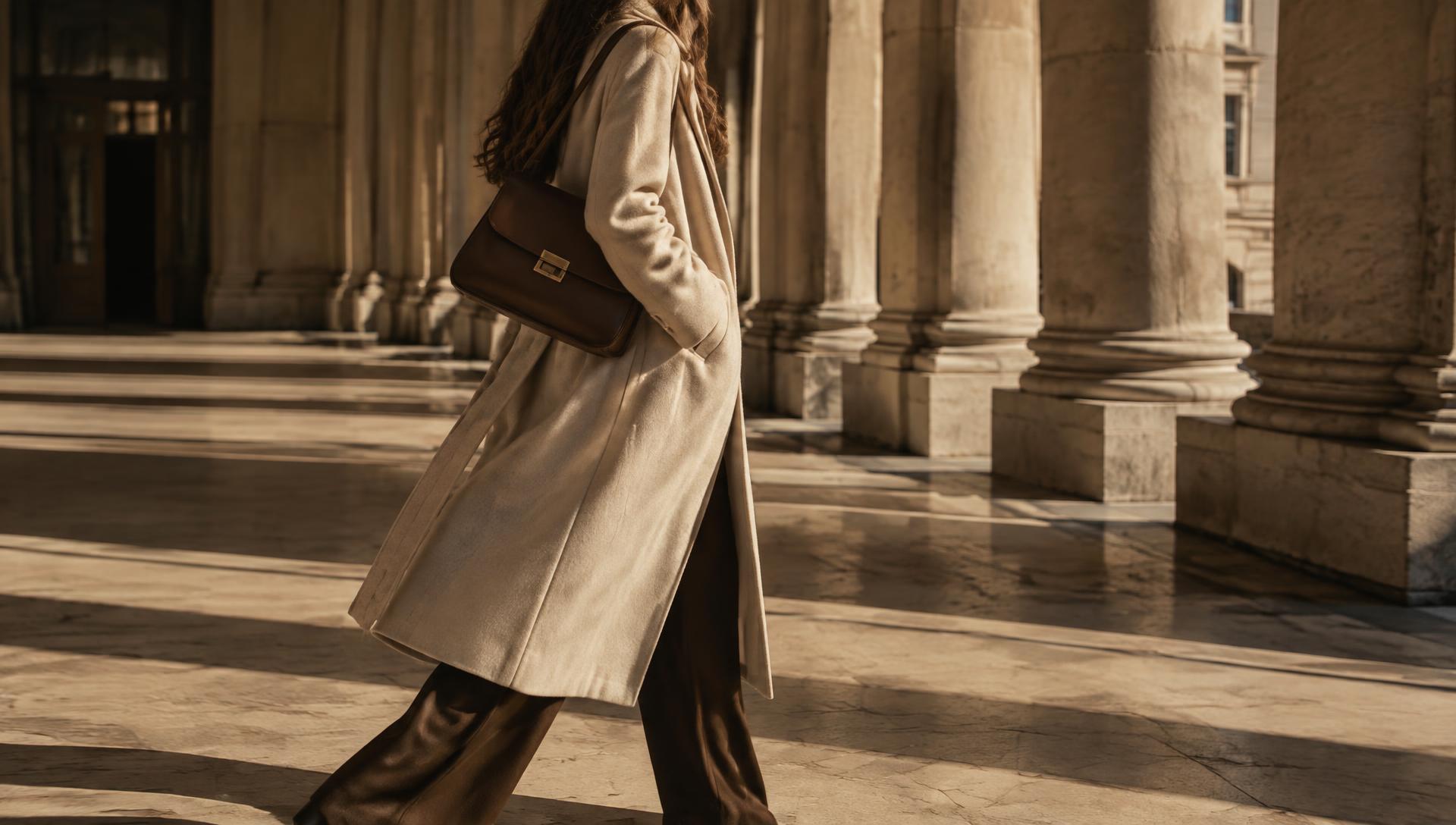 Editorial leather bag campaign in an architectural setting